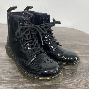 Dr. Martens 1460 Originals Lace-Up Zip Boots Shiny Gloss Black US Size 3
